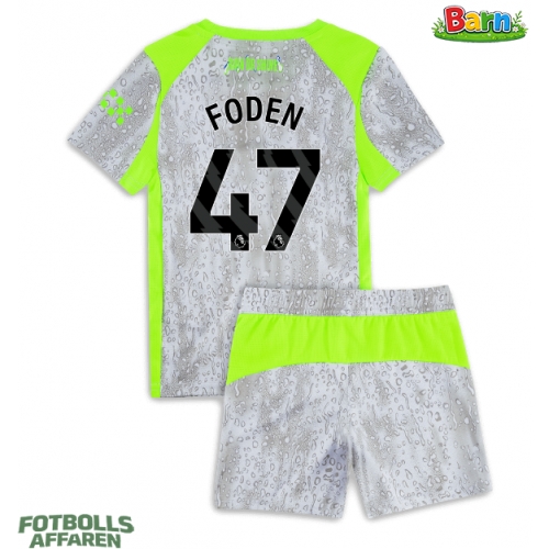 Manchester City Phil Foden #47 Tredjeställ Barn 2025-26 Kortärmad (+ Korta byxor)